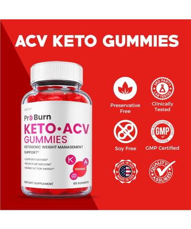 Pro Burn Keto Gummy 5 Pack - Vegan Formula with ACV, B12, Beet Root (300 Gummies) - Buy Online on GoSupps.com