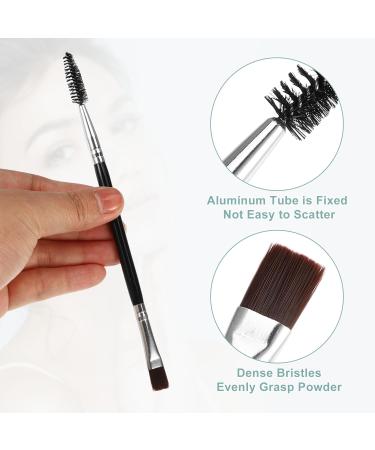 VOCOSTE Double-ended Makeup Brush Set - 2pcs Eyebrow & Smudger Brush with Wooden Handle | International Shipping Available - Buy Online on GoSupps.com