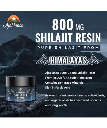 Ajoblanco 800 Mg Himalayan Shilajit Resin, Shilajit Pure Himalayan Organic, Shilajit Supplement with Purity, High Dosage & Potency for Energy, Strength & Immunity, Men & Women, 30 Grams 1.05 Ounce (Pack of 1) - Buy Online on GoSupps.com