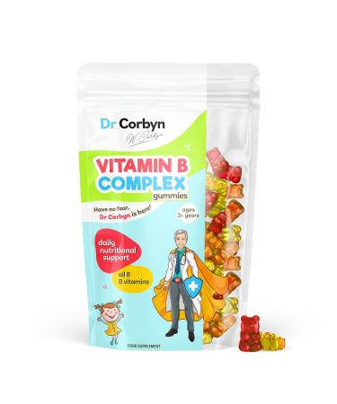 Dr Corbyn Kids' Vitamin B Complex - 120 Gummies | All 8 B Vitamins | Vitamins B1 B2 B3 B5 B6 B12 Biotin & Folic Acid | Immunity Growth Development | Delicious & Gelatine Free 120 count (Pack of 1)