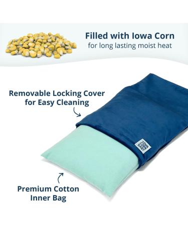 Iowa Corn Baby Heating Pad - Microwavable & Reusable - Weighted Heat for Back Pain & Cramps - Oasis Blue - Buy Online on GoSupps.com