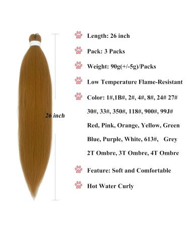 27 Honey Blonde Pre Stretched Braiding Hair 26 Inch - Knotless Human Hair Extensions - 3 Packs Micro Box Braids - Buy Online on GoSupps.com