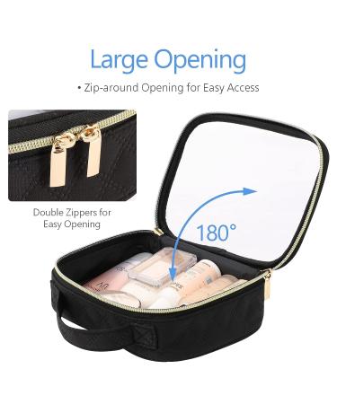 PACKISM Clear Makeup Bags 2 Pack - TSA Approved Toiletry Bag for Carry-on Travel - Quart-sized Clear Cosmetic Bags with Handle - Black (Medium & Large) - Buy Online on GoSupps.com