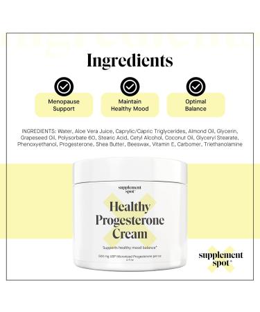 Healthy Progesterone Cream for Women Micronized Bioidentical from Wild Yam for Menopause & Perimenopause Relief | 4 oz - Optimal Balance - Buy Online on GoSupps.com