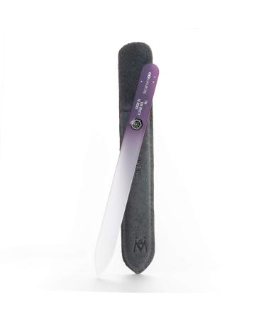 GERMANIKURE Mantra Glass Nail File in Suede Case Ethically Made in Czech Republic - Professional Manicure & Pedicure Tools for Smooth Easy Shaping of Natural Fingernails I'm Too Pretty to Work