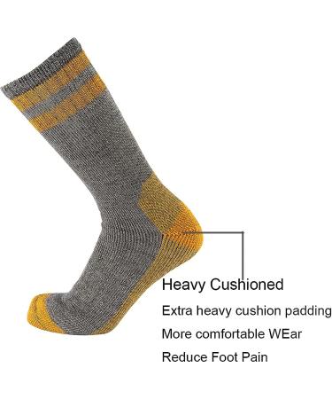 CEREBRO Merino Wool Men's Hiking Socks 4 Pairs - Moisture Wicking Mid-calf Cushioned Socks for Trekking Outdoors - Yellow, Green, Red, Blue - Buy Online on GoSupps.com