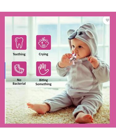 Unicorn Silicone Teether for Infants & Toddlers | BPA-Free Organic Hand Pacifier | Freezer Safe Baby Chew Toy | Pink - Buy Online on GoSupps.com