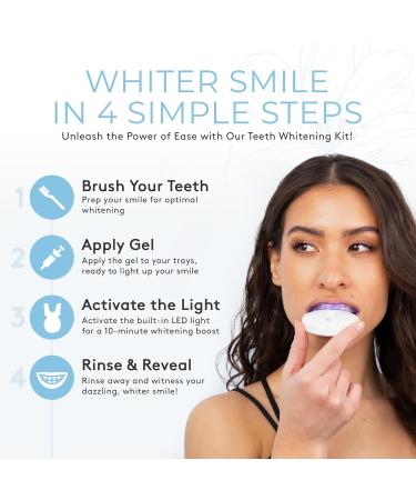 Bloom Teeth Whitening Kit | Fast Acting 35% Carbamide Peroxide Gel + 5X LED Light | Whiten Teeth in 10 Minutes | No Sensitivity with Coconut Oil & Hydroxyapatite - Buy Online on GoSupps.com