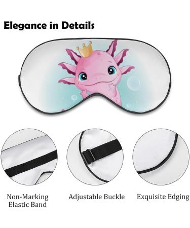 Cute Axolotl Sleep Mask | Soft Light-Blocking Eye Cover for Women | Adjustable Cartoon Blindfold - Buy Online on GoSupps.com