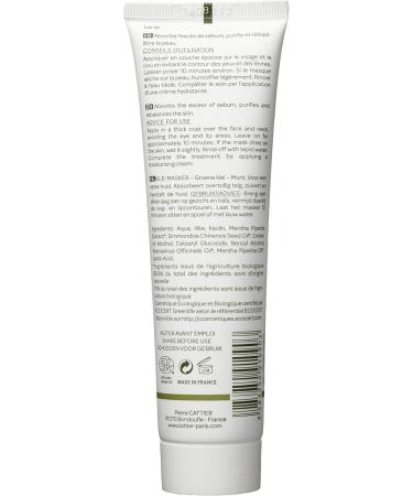 Cattier Green Clay Mask - Organic Peppermint - Oily Skin - 100 ml - Buy Online on GoSupps.com