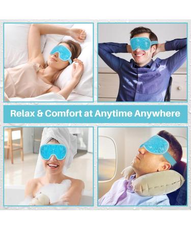 MIVORA Cooling Gel Mask for Puffy Eyes - Hot Cold Therapy for Migraine, Dark Circles, Sinus Pain - Reusable and Soothing - Light Blue - Buy Online on GoSupps.com