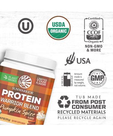 Sunwarrior Pumpkin Spice Vegan Protein Powder with BCAA | Raw Keto Shake, Gluten Free, Non-GMO, Dairy Free, Soy and Sugar Free, Low Carb Plant Based Protein Powder | 7 Servings - Buy Online on GoSupps.com