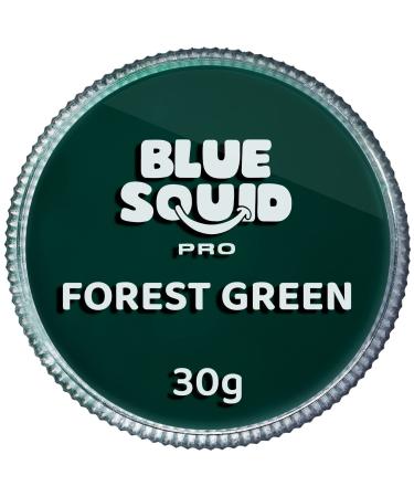 Blue Squid PRO Face Paint - Classic Forest Green (30gm) Professional Water Based Single Cake Face & Body Paint Makeup Supplies for Adults Kids Halloween Facepaint SFX Water Activated Face Painting Classic Forrest Green