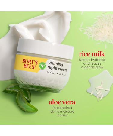 BURT'S BEES Calming Night Cream with Aloe and Rice Milk 1.8 oz - Sensitive Skin Night Cream - Buy Online on GoSupps.com