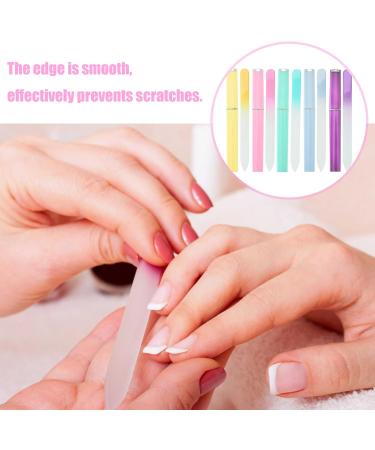 NAYAGOGO 5 PCS Pack Glass Nail File 5 Colors Professional Crystal Nail File Multicolor Crystal Nail File Set with Case Fingernail Files Double-Sided Nail Files for Natural Nails Manicure Tools - Buy Online on GoSupps.com