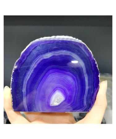 Natural Rough Raw Colorful Agate Half Surface Polishing Furnish and Home Decoration Feng Shui Crystals Stones Modern Ornament Crafts (Size : 500-600g)