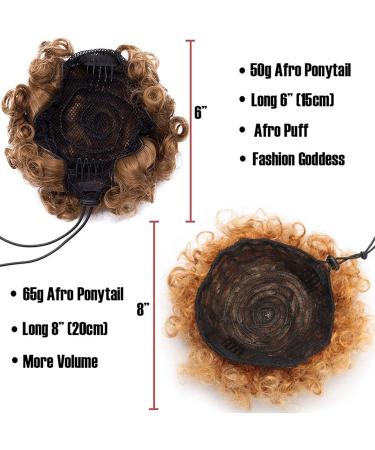 Shop Short Curly Afro Hair Extensions - High Puff Updo Synthetic Coffee Brown 6in | Natural Hair Afro-Dutt - Buy Online on GoSupps.com