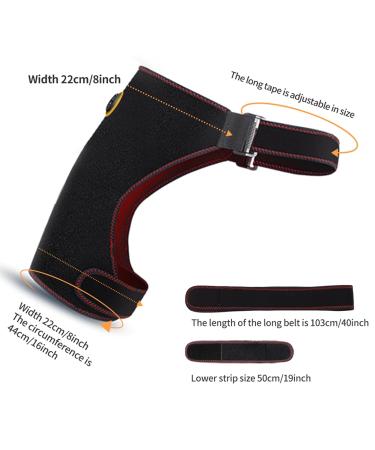 USB Electric Heated Hip Brace - Thigh Massager with 3 Vibration & Heat Settings | Hip Support for Arthritis & Pulled Muscles - International Shipping Available - Buy Online on GoSupps.com