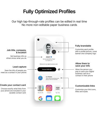 Popl Smart NFC Networking Card - Share with a Tap - iPhone & Android (Black) - Buy Online on GoSupps.com