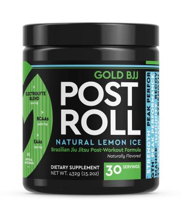 Gold BJJ PostRoll - Jiu Jitsu Post Workout Supplement with EAA & BCAA Essential Amino Acids - Martial Arts Specific Post-Workout Powder (Lemon Ice, 30 Servings)