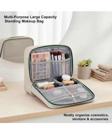 Trousse de Maquillage Debout de capacit Trousse Maquillage Debout avec Plusieurs Compartiments pour Organisateur Vertical en Cuir PU Voyage (Blanc) Blanche - Buy Online on GoSupps.com
