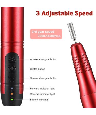 minkissy Electric Nail Drill Kit Manicure Nail Shaper Portable Electric Nail File Nail Pedicure Tools with Nail Drill Bits for Women Girls Acrylic Gel Nails - Buy Online on GoSupps.com