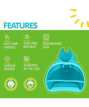 Fish Shampoo Kids Rinse Cup - Tear-Free Baby Rinser | Durable BPA-Free Bath Pail for Kids in Blue - Buy Online on GoSupps.com