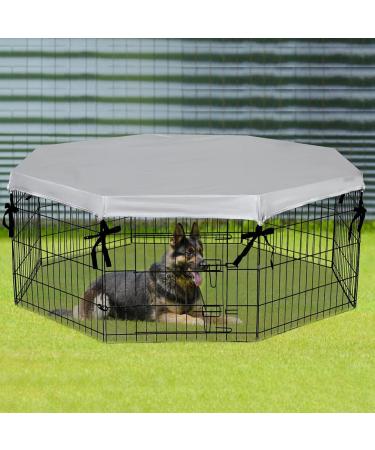 EXPAWLORER 24-Inch Dog Playpen Cover - Sun/Rain Proof Shade & Security for Outdoor Indoor Use - Fits 8 Panel Pet Playpen (Silver) - Buy Online on GoSupps.com