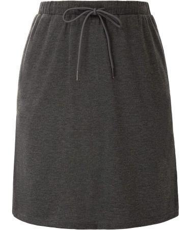 JACK SMITH Women's Stretchy Knee Length Athletic Skort with Drawstring Waist and Pockets - Deep Gray - Size XX-Large - Buy Online on GoSupps.com
