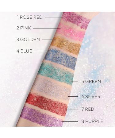 KYDA Body Glitter Stick Chunky Glitter Gel for Face Body Hair Sparkling Holographic Mermaid Sequins Paint Waterproof Multiuse Makeup Glitter Gel Rose Red - Buy Online on GoSupps.com
