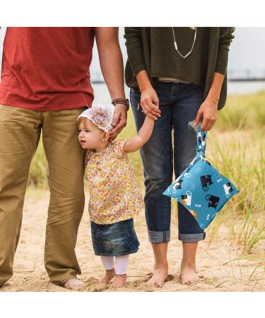 3 Pack Waterproof Wet Bag Set for Cloth Diapers - Reusable Nappy & Produce Bag Organizer with Handle, Zipper Pocket - Ideal for Travel, Beach, Gym - Blue - Buy Online on GoSupps.com