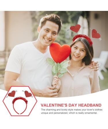 Minkissy 2-Piece Valentine's Day Heart Head Boppers - Glitter Red Love Hair Bands for Weddings & Festivals - Buy Online on GoSupps.com
