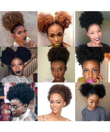 Ponytail Extension Afro Puff Drawstring Ponytail Extension for Black Women Short Human Hair Ponytail Afro Curly Ponytail Extension Clip in Remy Hair Ponytail Hairpiece Ponytail Hairpiece for Women ( 8inch 60g #30 - Buy Online on GoSupps.com