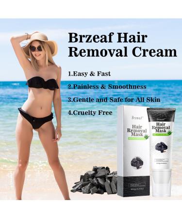 Brzeaf Hair Removal Cream & Charcoal Mask - Effective Painless Depilatory Solution for Legs Bikini Arms & Underarms for Women & Men - Buy Online on GoSupps.com