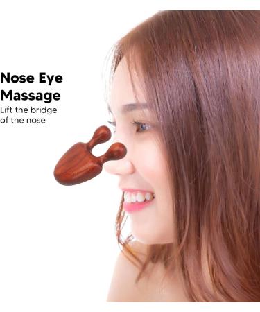 Rosewood Nose Massage Tools - Portable & Ergonomic Wood Design | Reduces Swelling & Promotes Blood Circulation (2 Pieces) - Buy Online on GoSupps.com