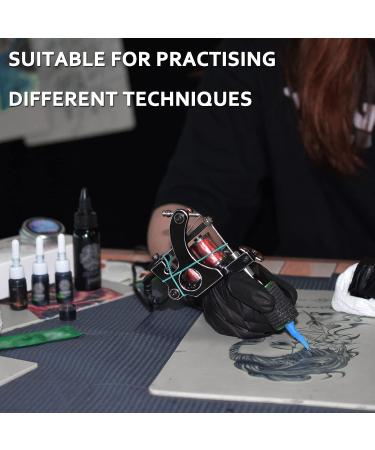 SOTICA Tattoo Practice Skins & Transfer Paper Set - 10 Fake Skin Pieces + 20 Thermal Template Papers for Tattoo Supplies - Buy Online on GoSupps.com