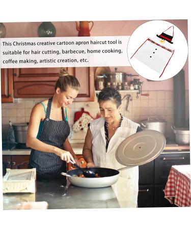 Angoily Christmas Apron Santa Claus Outfit Christmas Kitchen Apron Cooking Apron Hair Cutting Cape Santa Outfits Christmas Party Favors Fabric At Home Work Barber Supplies - Buy Online on GoSupps.com