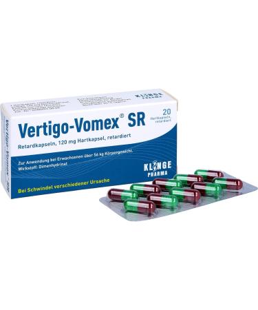 Vertigo-Vomex SR Capsules for Dizziness Relief - 20 Sustained Release Capsules | International Shipping Available - Buy Online on GoSupps.com