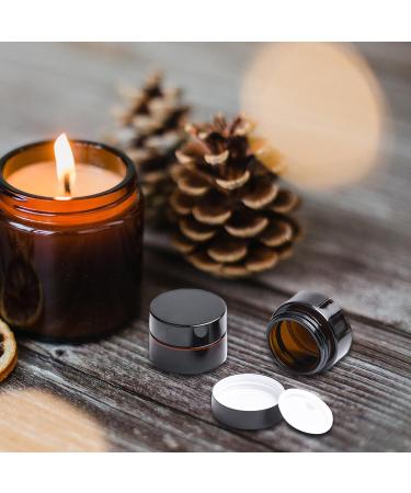 SUQURTOM 10-Pack 20ml Amber Glass Cosmetic Containers - Refillable Bottles for Creams Lotions & Essential Oils - Buy Online on GoSupps.com