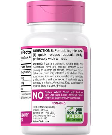 Biotin 5000 mcg Capsules | Non-GMO & Gluten Free | With Keratin & Alpha Lipoic Acid | Nature's Truth - Buy Online Worldwide - Buy Online on GoSupps.com