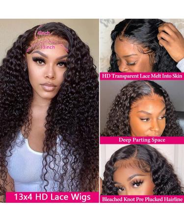 Samrabeauty Deep Wave 26 Inch Human Hair Lace Front Wig for Black Women | Pre Plucked 180% Density with Baby Hair | Natural Color - Buy Online on GoSupps.com