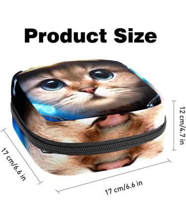 Cool Galaxy Cat Menstrual Bag with Zipper - Binding Storage Pocket for Teen Girls & Women | Sorten Menstrual Cup Holder - International Shipping - Buy Online on GoSupps.com