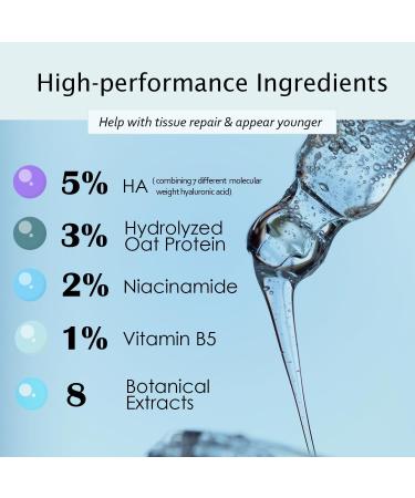 ROSVANEE Hyaluronic Acid Serum for Face 60ml 5% Hyaluronic Acid + Vitamin B5 with Niacinamide Anti Aging Serum Intense Hydration Moisture Vegan and Paraben-Free - Buy Online on GoSupps.com