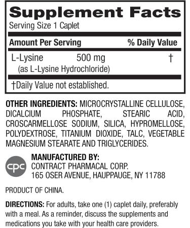 Buy Earth s Splendor L-Lysine 500 mg - Dietary Supplement for Collagen & Tissue Support 100 Caplets - Fast International Shipping - Buy Online on GoSupps.com