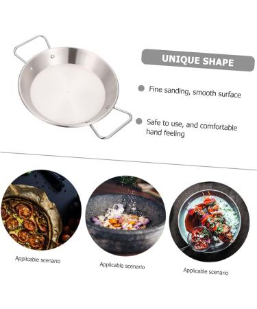 Zerodeko Stainless Steel Pan Wok Frying Pan Camping Dishes Utensils Grilling Pan Pasta Serving Plate Outdoor Grill Pan Steel Frying Pan Non Stick Griddle Pan Sticky Pan Work Flat 31.80X22.00X3.50CM Silver - Buy Online on GoSupps.com