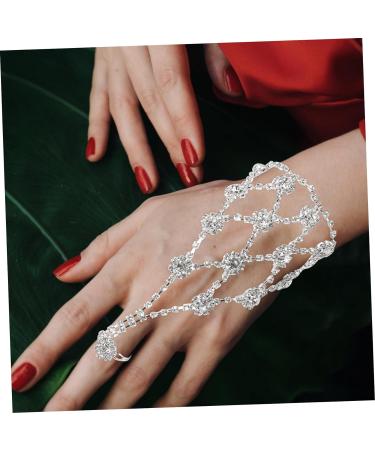 CALLARON Hand Rings ring hand chains the circle hand ring accessories rhinestones finger cots chained jewelry one chain Wedding dress Bracelet Ring finger jewelry Korean diamond ring - Buy Online on GoSupps.com
