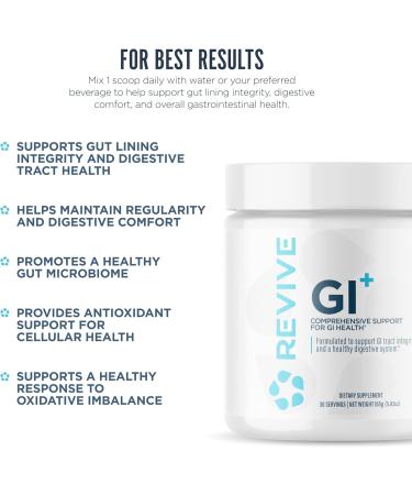 Revive MD Digestive Health Supplement GI Plus (30 Servings) - Supports Gut Health for Women & Men - Promotes Regularity & Bowel Function - Gut Health Supplements Powder for Gut Lining - Gluten-Free - Buy Online on GoSupps.com