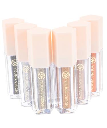 FRCOLOR 6pcs Eye Shadow Set Eyeshadow Glitter Liquid Eye Shadow Makeup Tools Miss Lasting Cosmetics 1 count (Pack of 1) As Shown