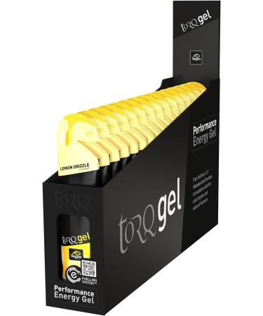Torq Energy Gel Lemon Drizzle - Sports Cycling Running Gels with 30 g Carbohydrates Box of 15 - Buy Online on GoSupps.com