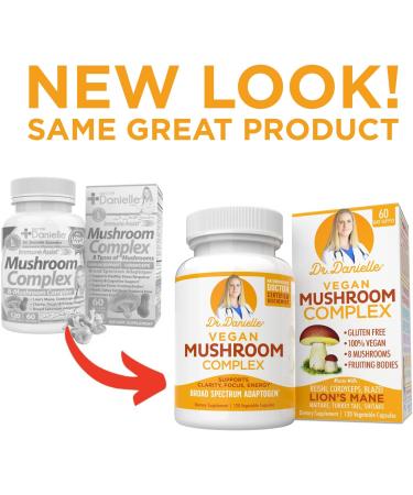 Organic Mushroom Complex - Immune Assist Support - Lion's Mane, Cordyceps, Reishi - Dr. Danielle - 120 Veggie Caps - Buy Online on GoSupps.com